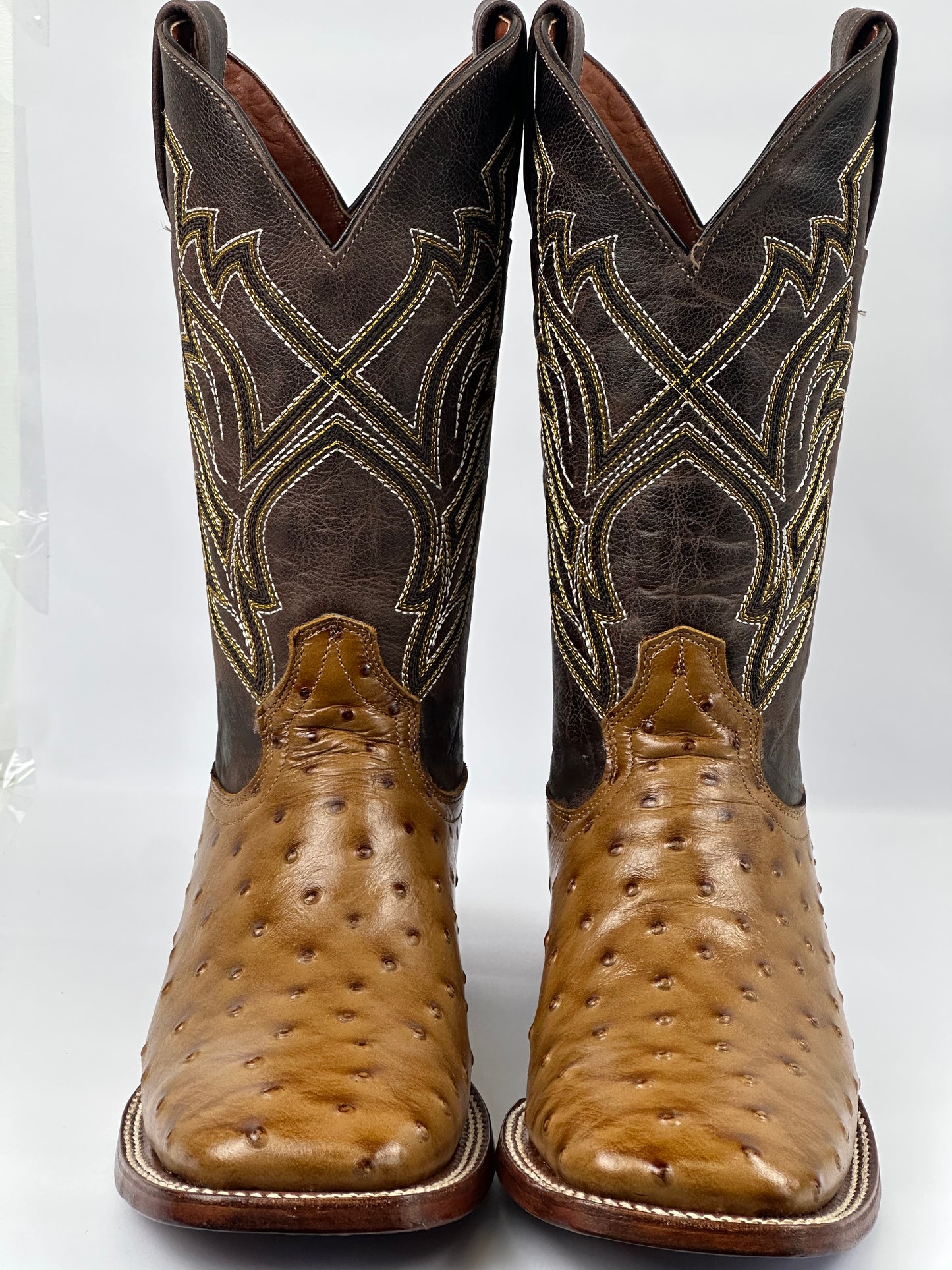 RDR African Ostrich Print Honey Men’s Western Boots