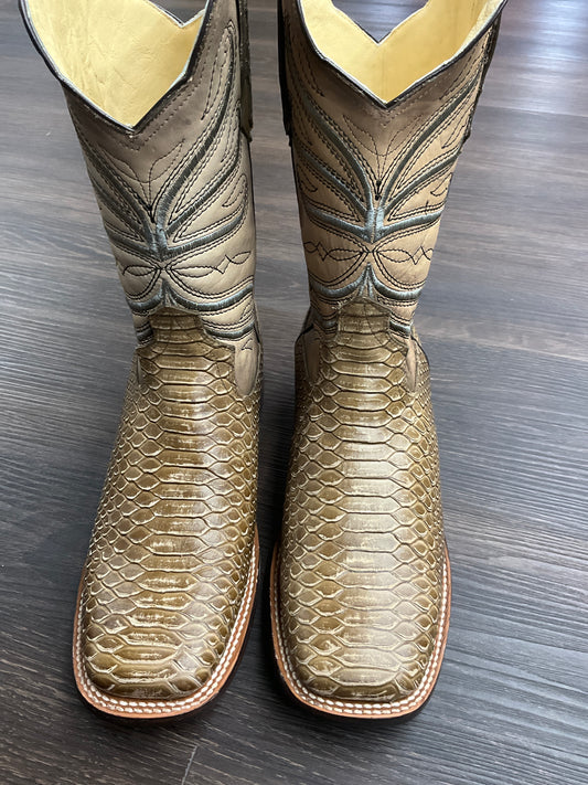 Texas town men boots python print pro-rodeo
