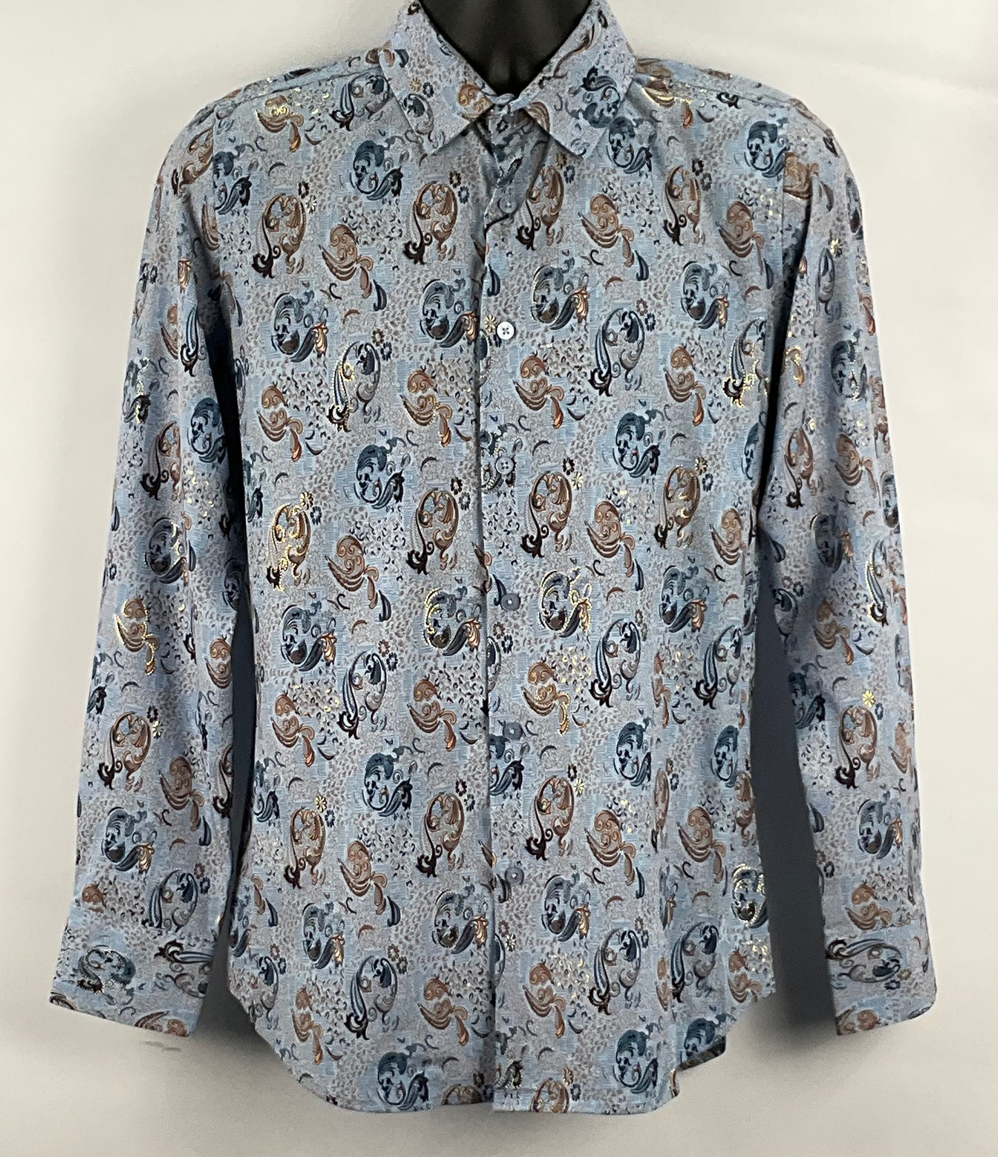 Montero MT4057 Blue Men’s Modern Fit Stretch Long Sleeve Western Shirt