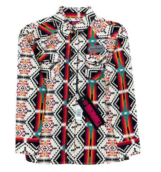 Rock&Roll White Stripped LS Girl Shirt (Camisa Niña) RRGSOSRZ0Z