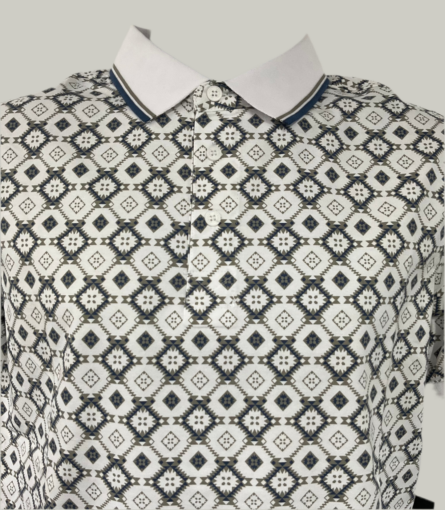 Men’s Polo Lamasini LAM28224 White/ navy and grey modern fit