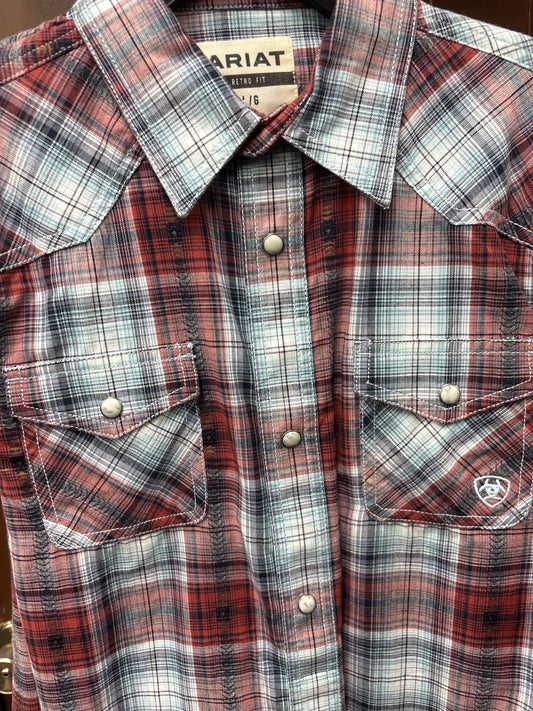 Ariat Hugh Retro Snap Kids/Niño Day Dream Long Sleeve Shirt (Camisa Manga Larga)