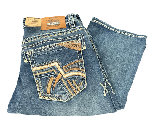 Montero Men Pants Embroidery/Pantalones Caballeros Bordados Light Blue/Azul Claro MT-4639