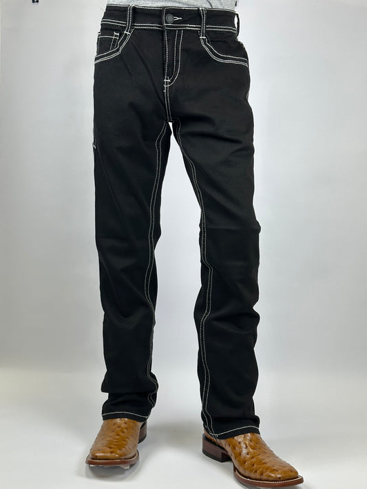 Montero MT4650-BLK Black Men’s Boot Cut Stretch Jeans