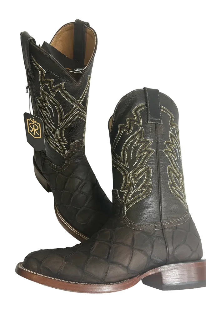 American Brand Pirarucu Boots 070 PPAL C – Café Picasso Square Toe Leather Sole