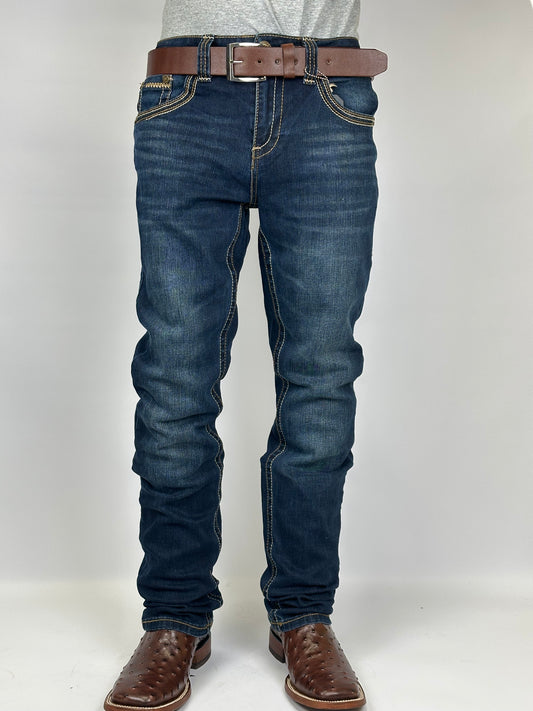 Montero MT4675-DK Dark Wash Men’s Modern Boot Cut Jeans