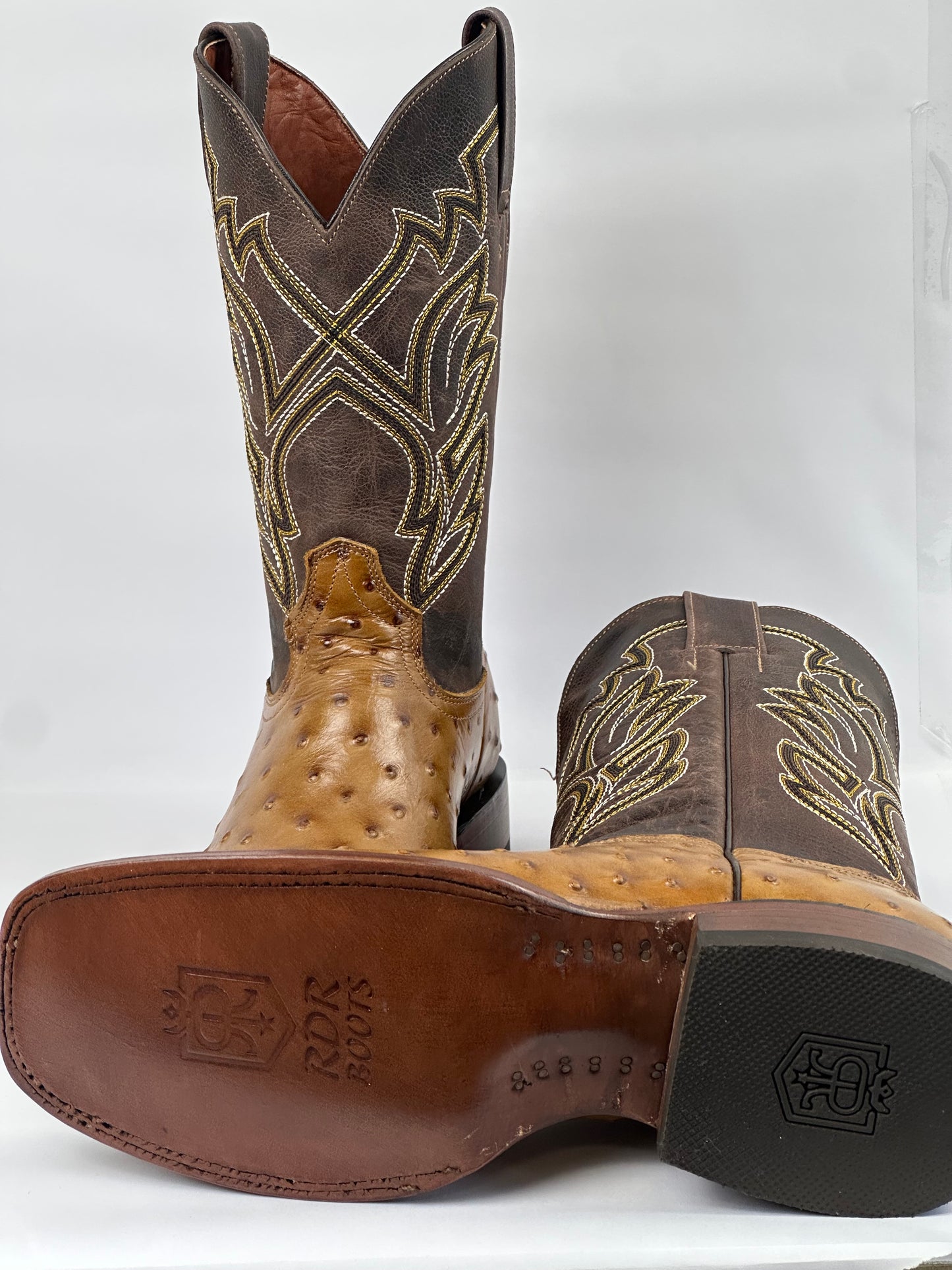 RDR African Ostrich Print Honey Men’s Western Boots