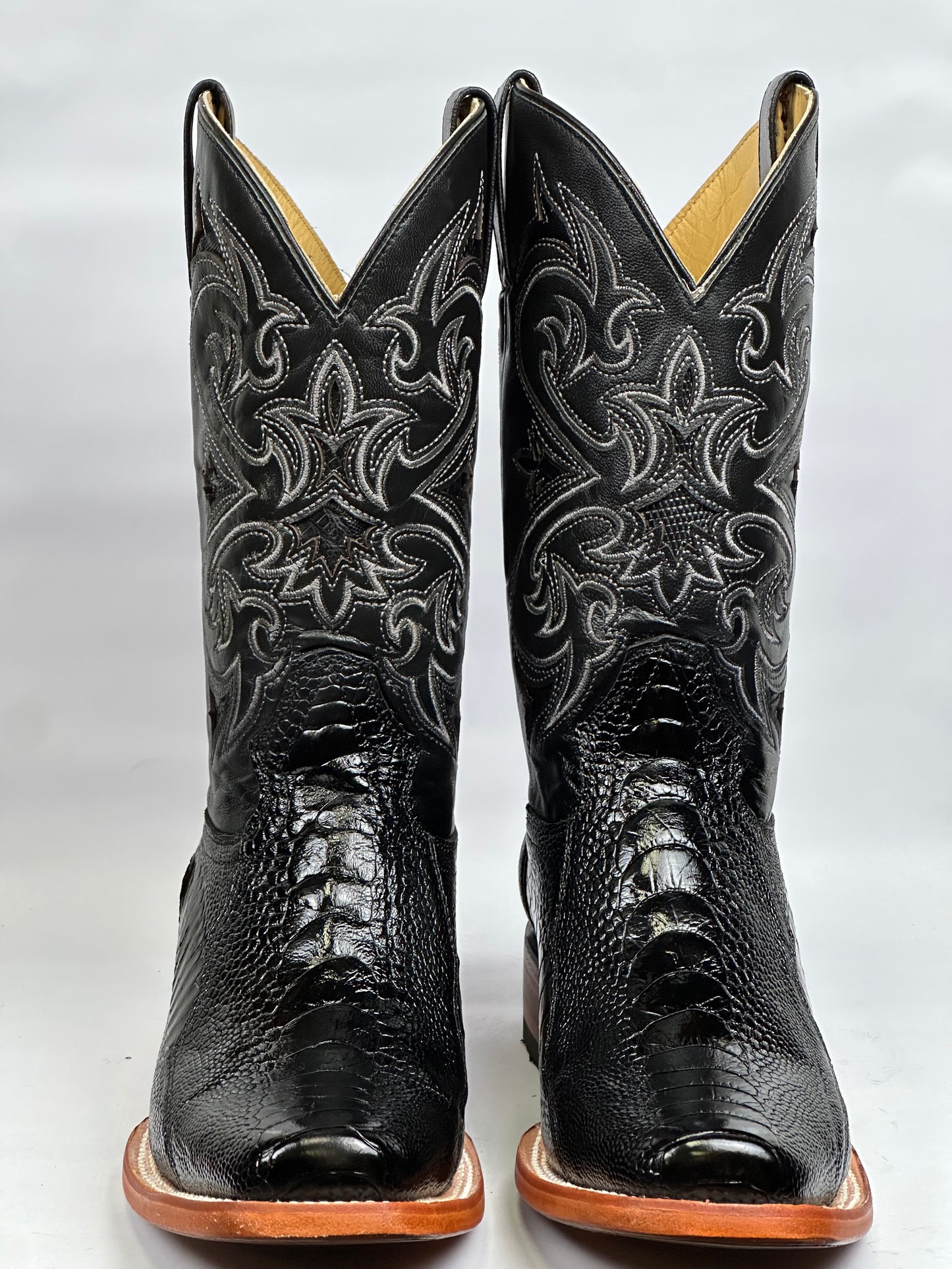 Pata de avestruz/ostrich foot  rodeo negro/black Arango Men Exotic Boot
