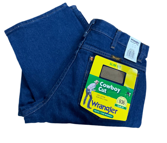 Wrangler 936PWD Cowboy Cut Slim Fit Blue Jeans