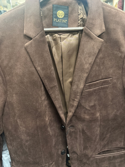 Platini Mens Coat/Saco (Saco Caballero) Tabacco Gamuza/Faux-Suede