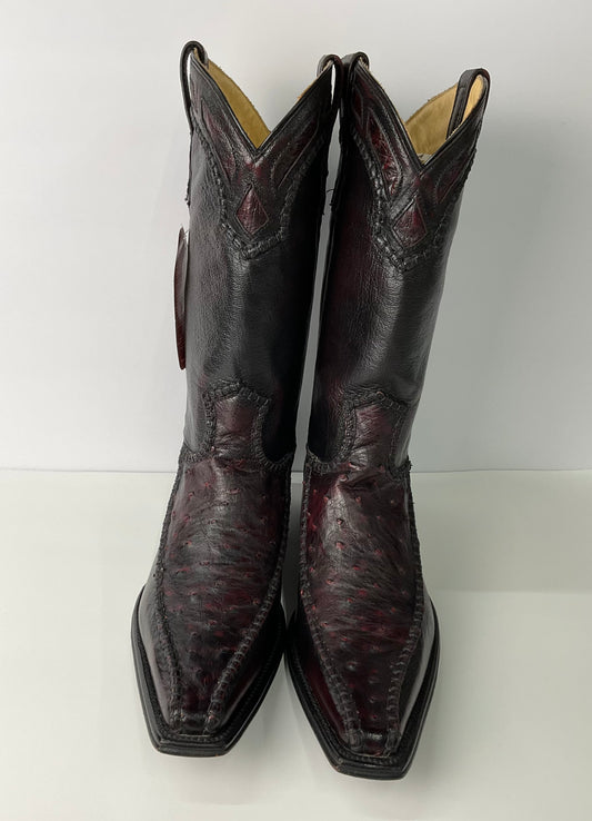 Ostrich stitching blackcherry verzache (avestruz Costura ) Arango Exotic Men Boot