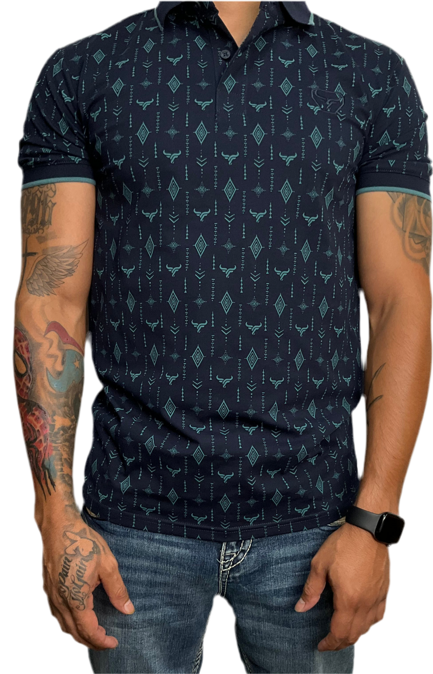 Lamasini Navy/Azul Marino Modern Fit Estilo:LAM28215 Short Sleeve  T-Shirt (Playera Caballero) Manga Corta