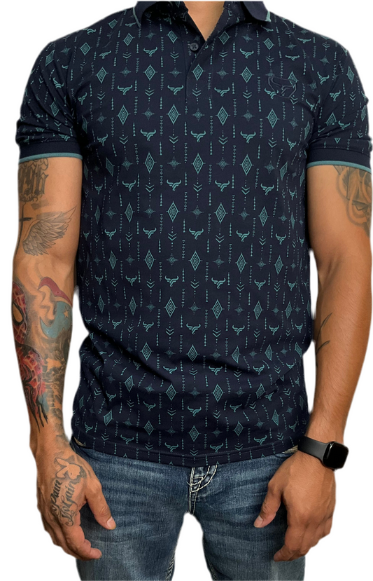 Lamasini Navy/Azul Marino Modern Fit Estilo:LAM28215 Short Sleeve T-Shirt (Playera Caballero) Manga Corta