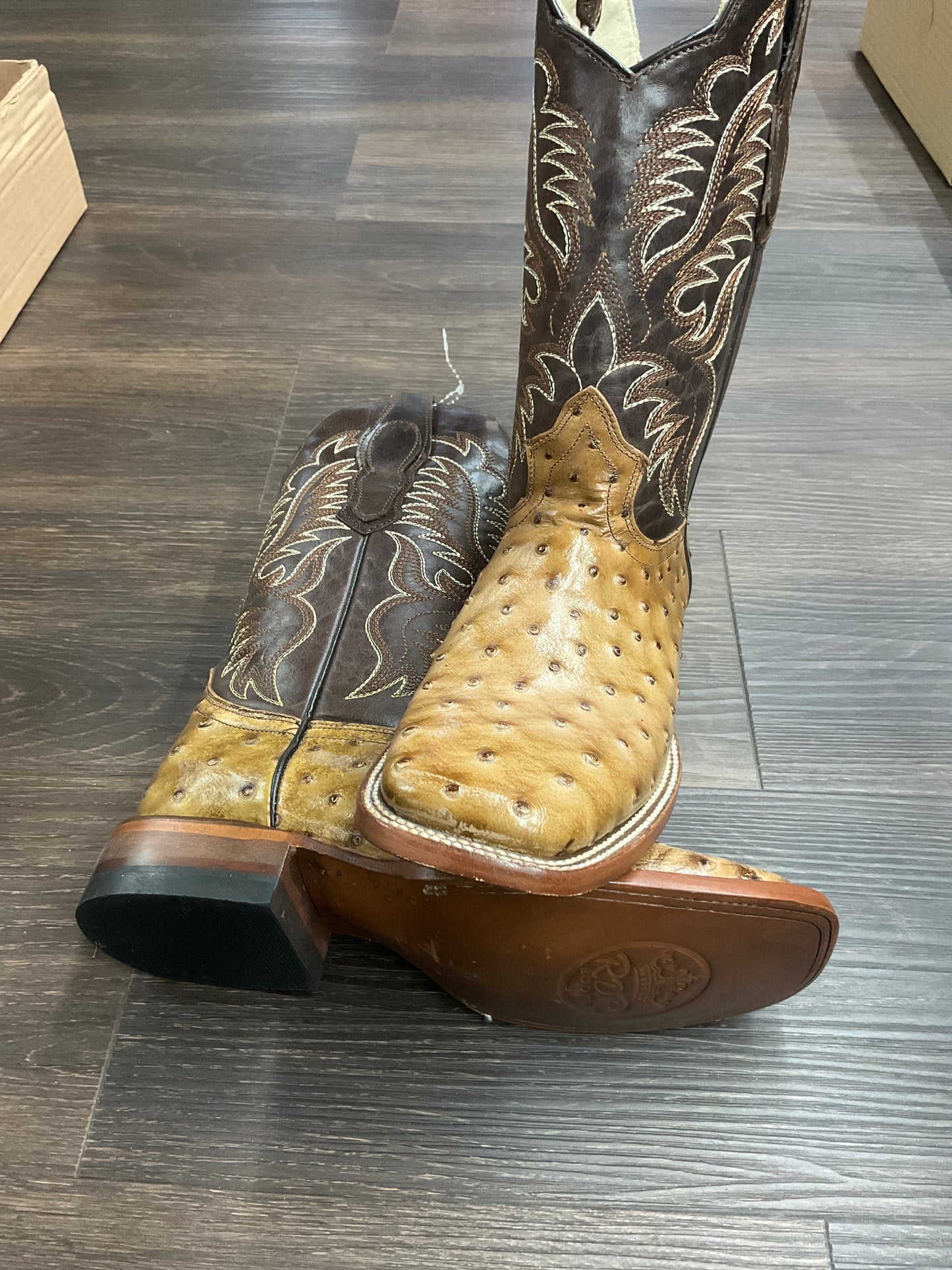RDR men boots ostrich print orix pro-rodeo