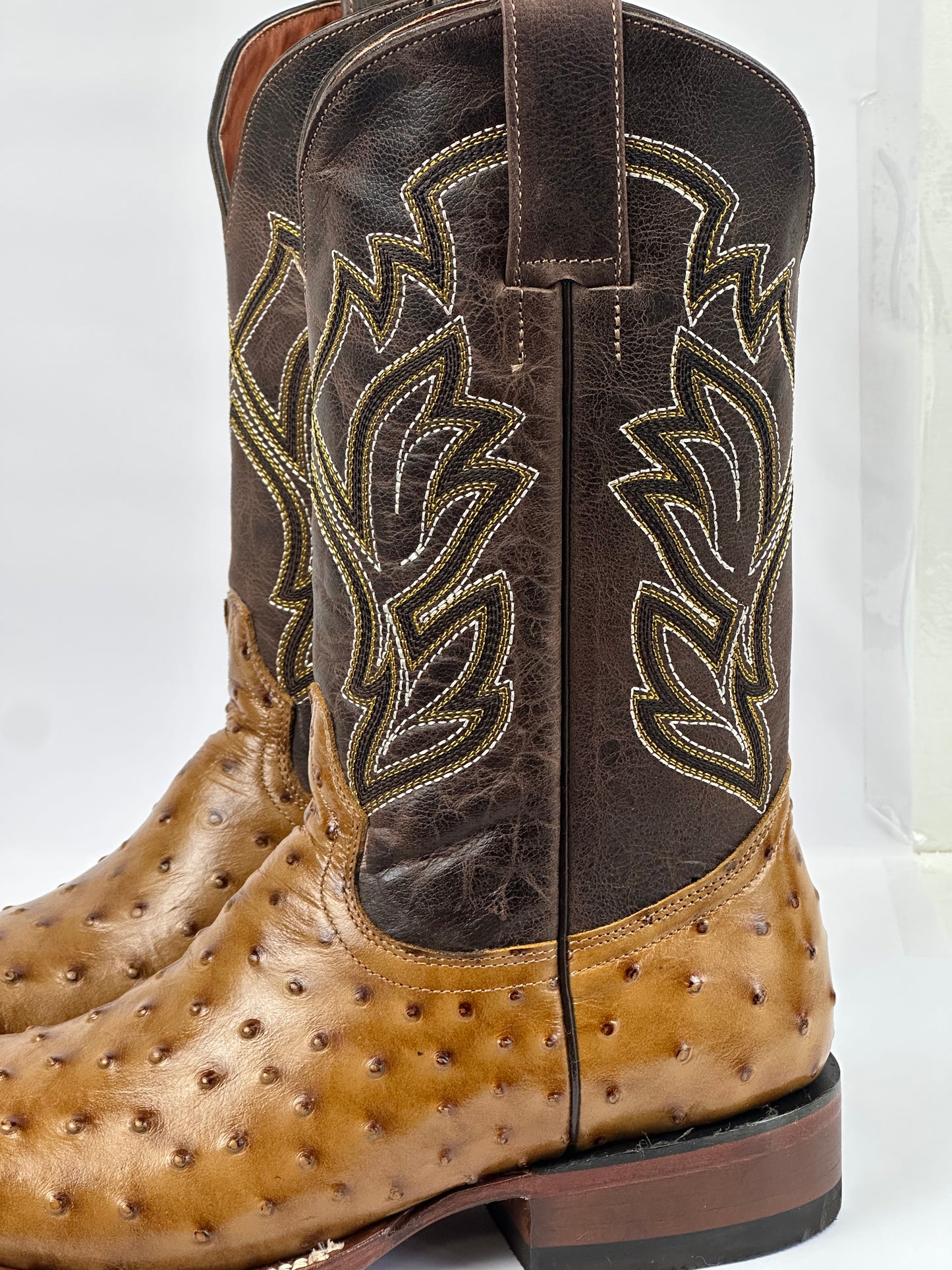 RDR African Ostrich Print Honey Men’s Western Boots