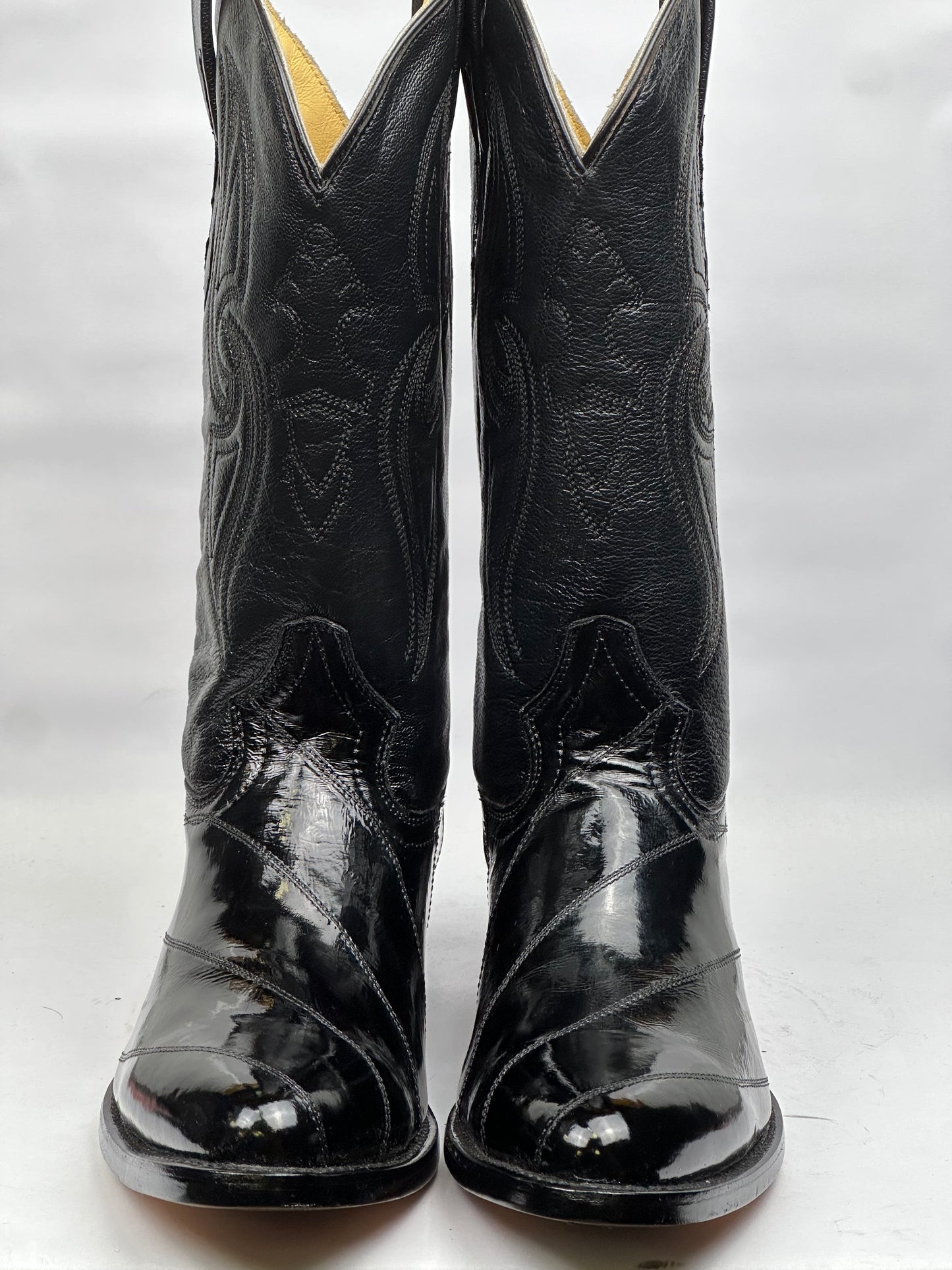 Arango Eel Black Exotic Men’s Semi-Oval Western Boots