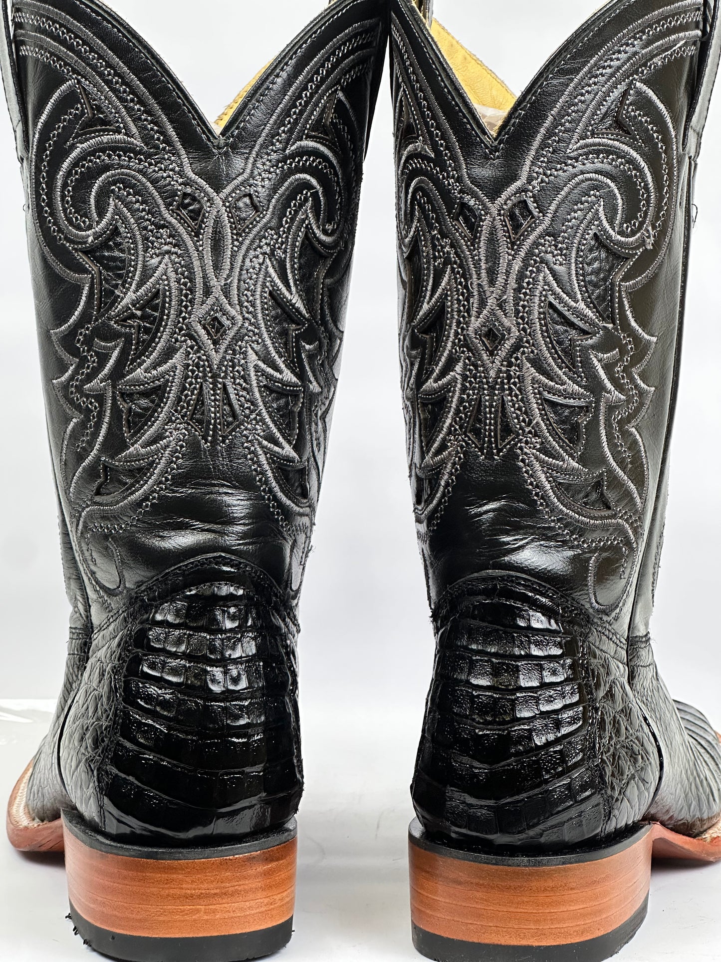 Arango Black Genuine Alligator Belly Exotic Men’s Boots