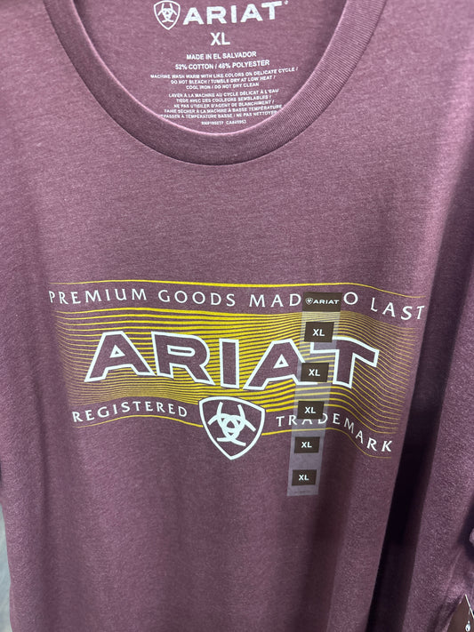 Ariat Premium Wave SS Mens T Shirt Burgundy/Vino (Playera Caballero) Manga Corta