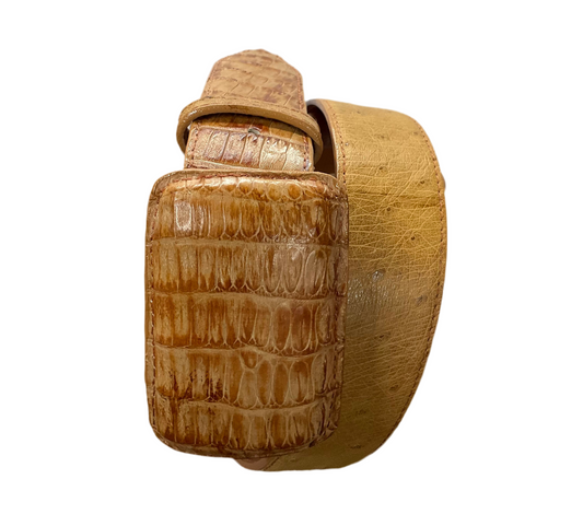 Arango Belt alligator skin and Soft Ostrich