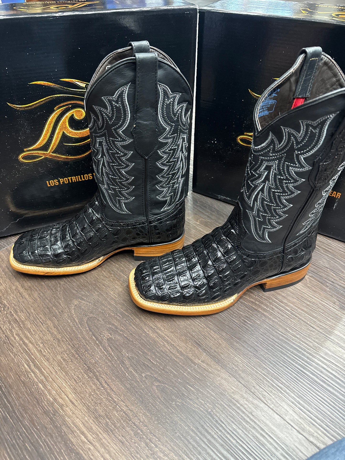 Lazo Men boots alligator print black ( cocolomo grande imitación negro )