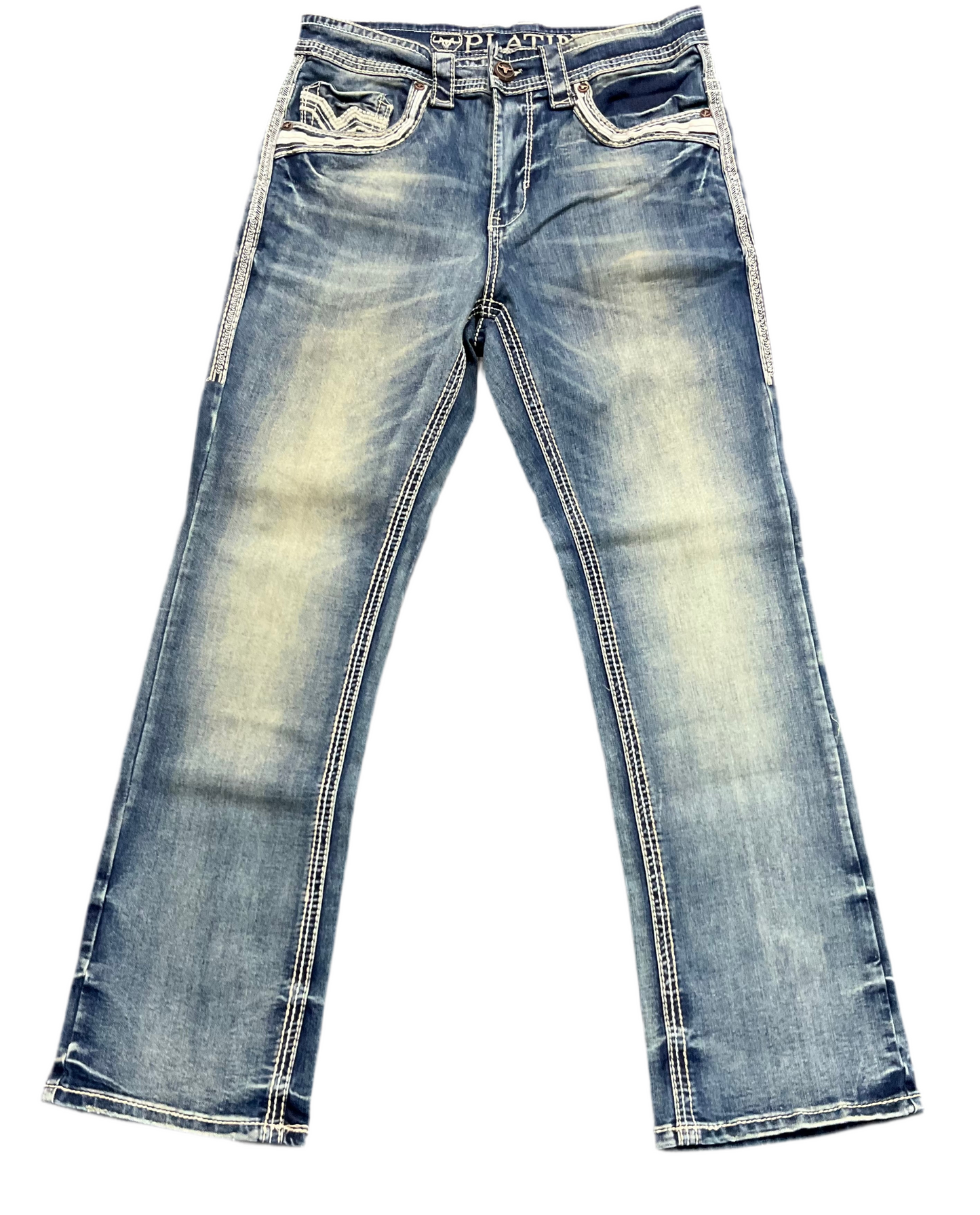 Pantalón Platini men doble costura Style PHD10766 blue Boot Cut
