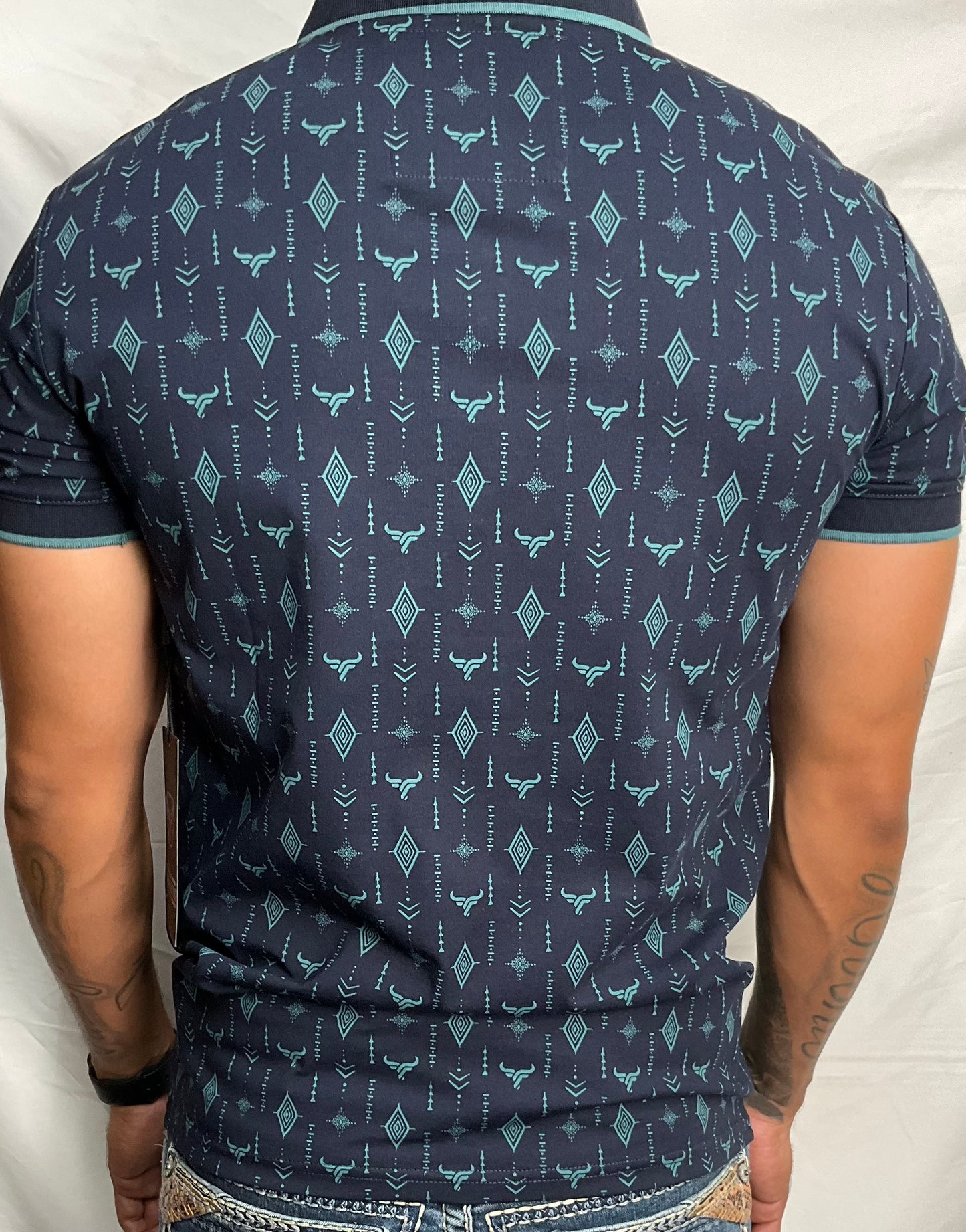 Lamasini Navy/Azul Marino Modern Fit Estilo:LAM28215 Short Sleeve  T-Shirt (Playera Caballero) Manga Corta