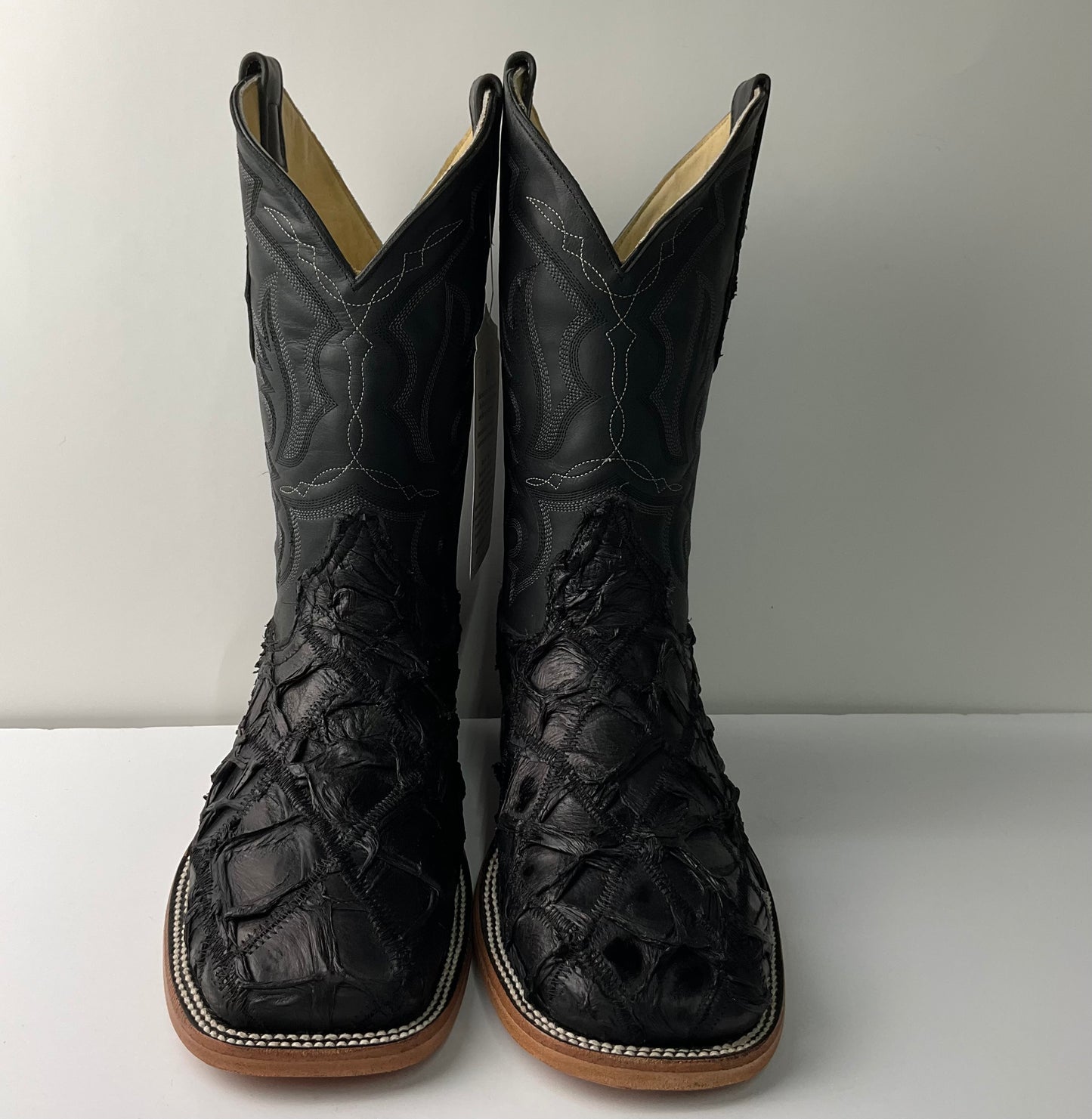 Pez rombos (fish rombus) Negro/Black exotic men boot