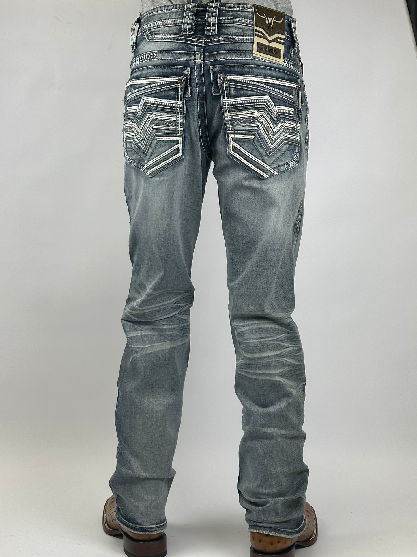 Platini PHD10761 men’s boot cut stretch jeans