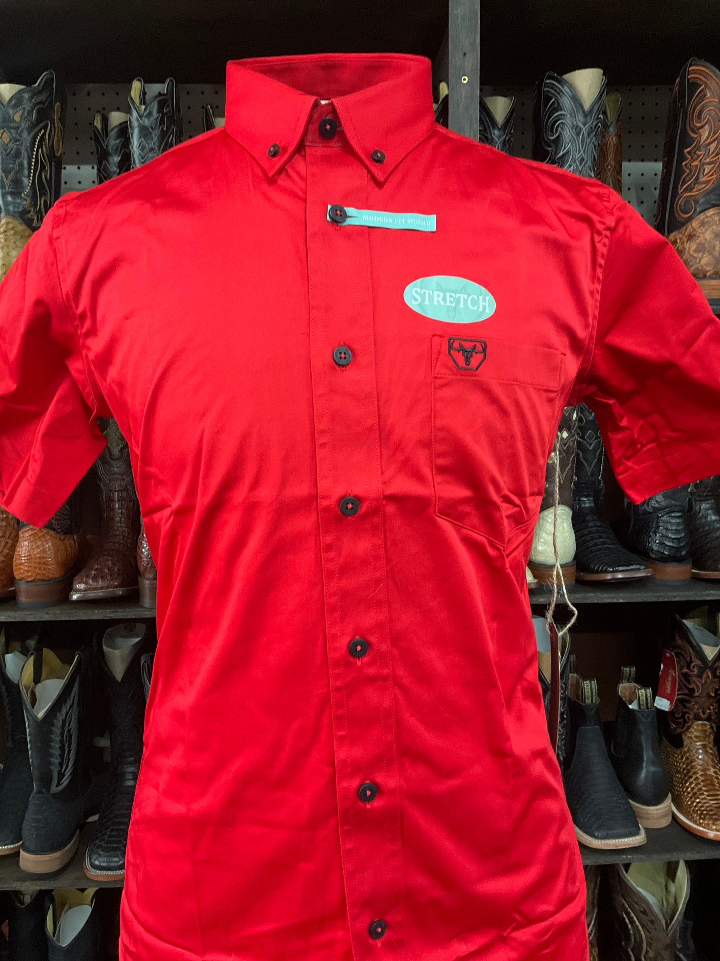 Platini Red Short Sleeve Mens Shirt CTS10700