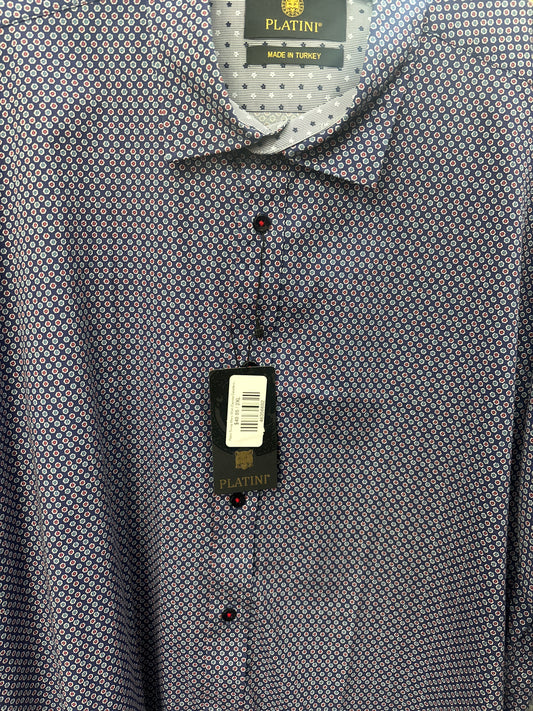 Platini Turkey Mens Shirt (Camisa Caballero) Purple/Morada Patterns/Patrones Short Sleeve Manga Corta