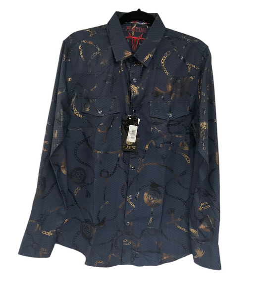 Platini Purple/Morada Long Sleeve/Manga Larga Mens Shirt (Camisa Caballero)