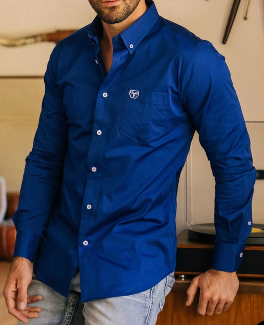 Platini men’s shirt CTL983 Royal Blue -long sleeve
