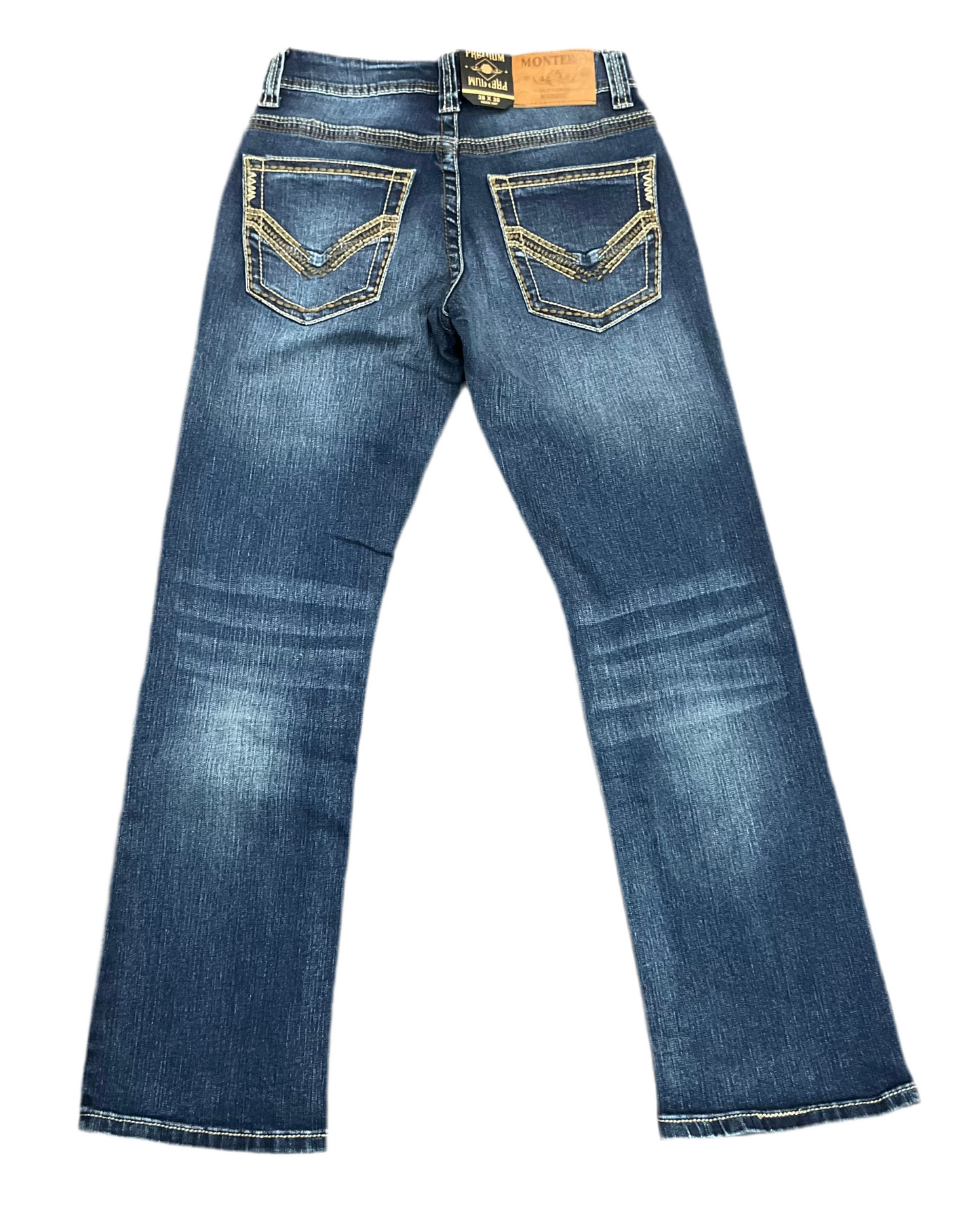 Montero Men’s Jeans Premium MT4664-DK modern Boot ( Dark Blue )