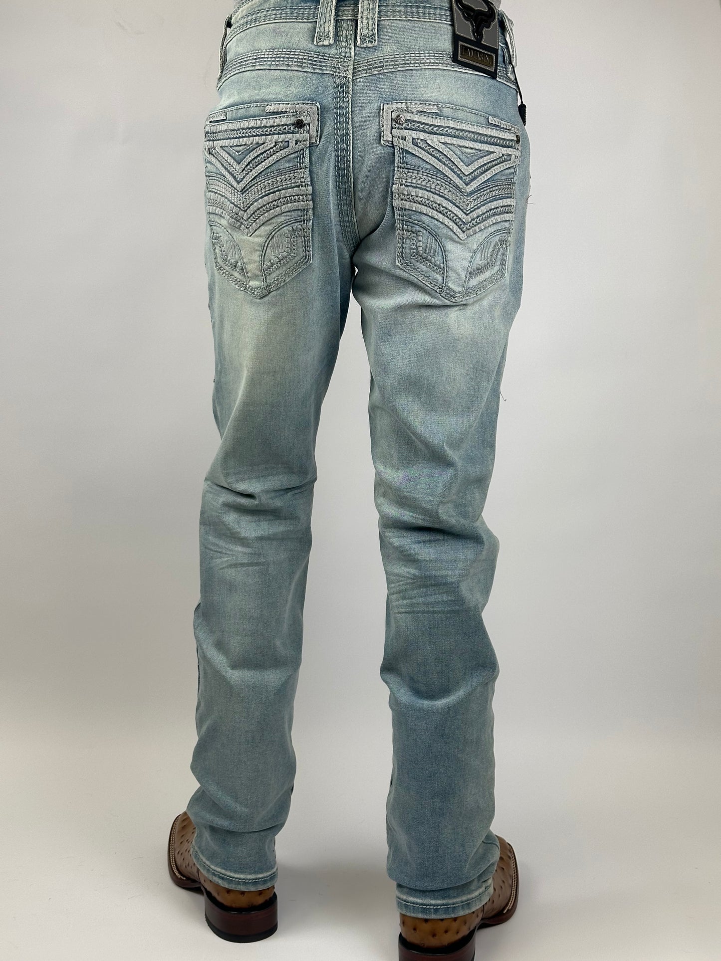 Pantalon lamasini doble costura LAM26503 LT blue men