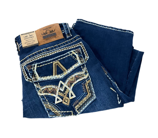 Montero Men’s Jean’s style MT-4637 dark blue ( doble costura ) modern boot