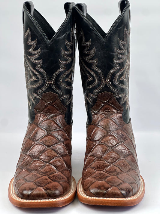 Arango Pirarucu Fish Print Tobacco Pro-Rodeo Men’s Western Boots