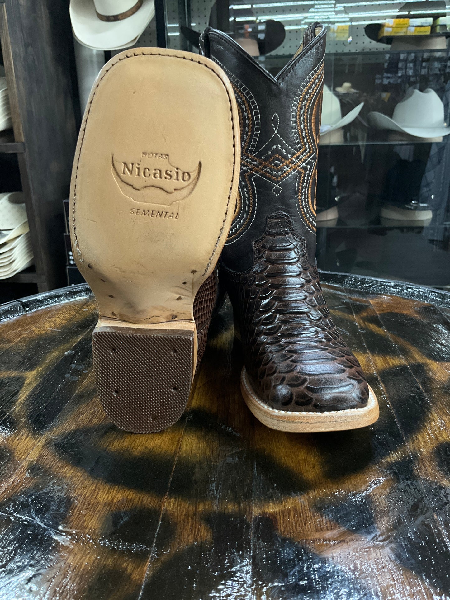 Nicasio kids boots Python imitation Brown