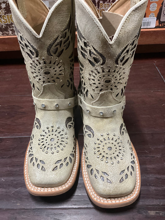 Girl boots Laser soles hueso