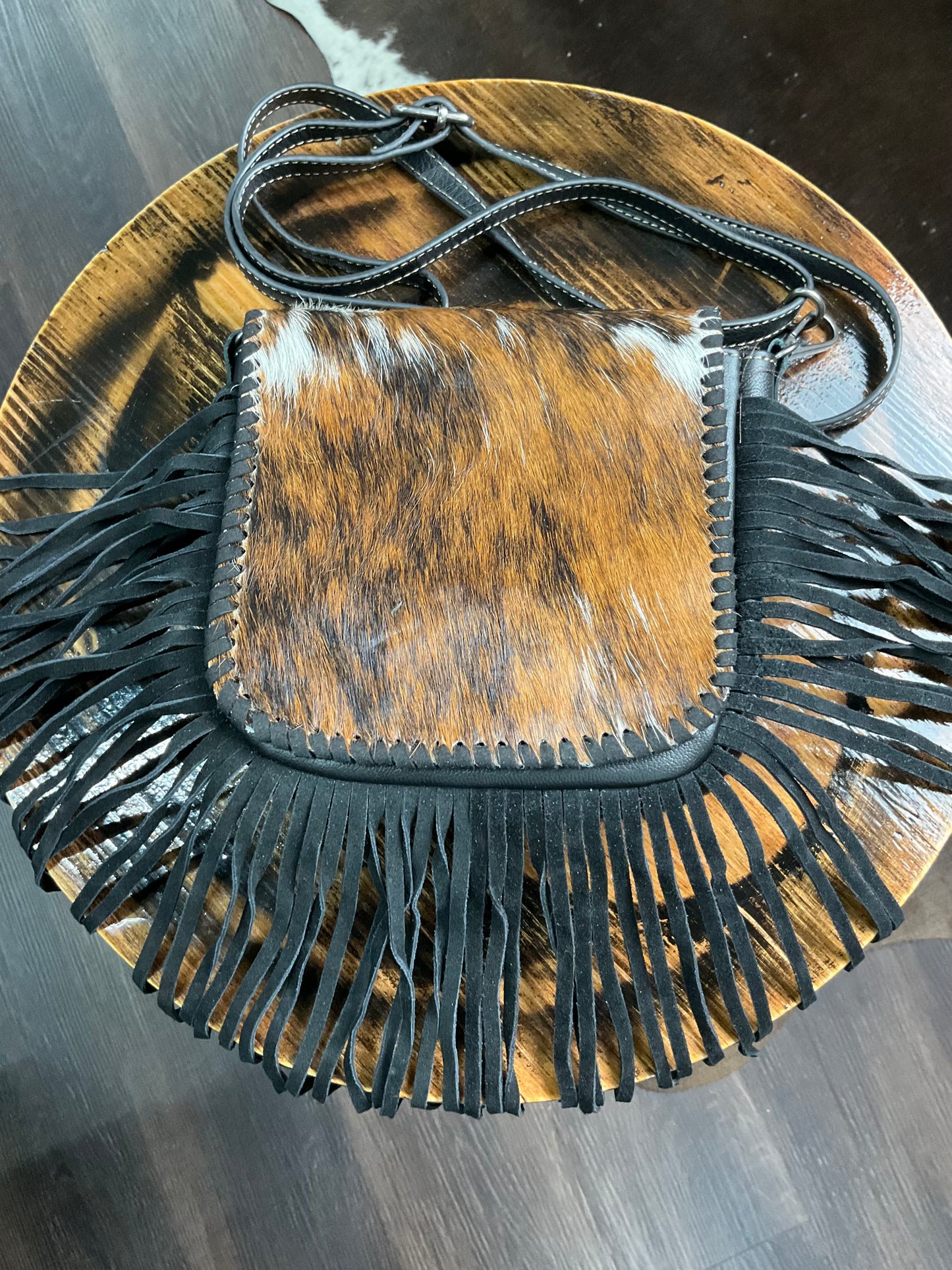 Cowhide fringes purse ( cartera dama flecos y Pelo de vaca )