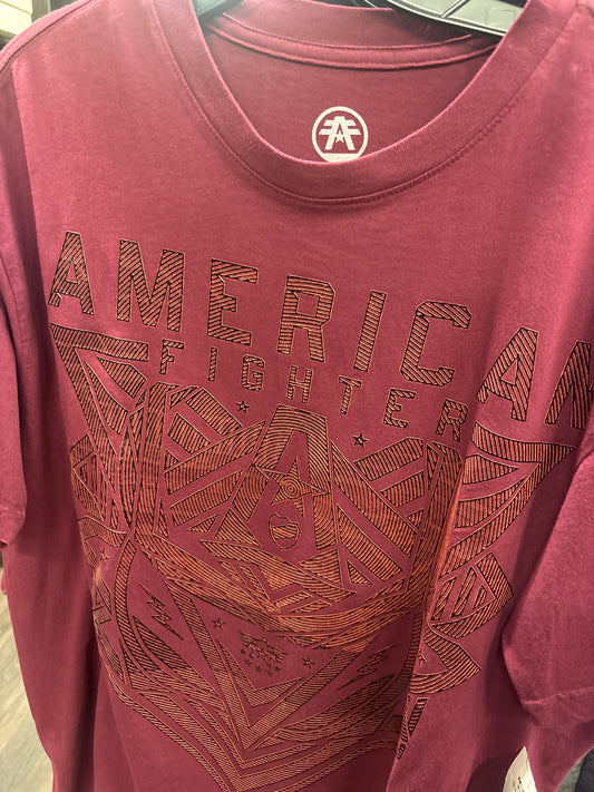 American Fighter Hemlock SS Mens T Shirt Burgundy/Vino (Playera Caballero) Manga Corta