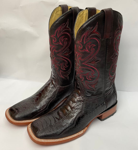 Ostrich foot blackcherry ( pata de avestruz) Arango exotic men boot pro-rodeo