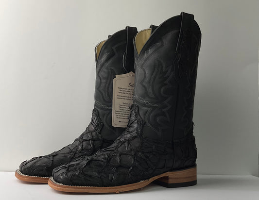 Pez rombos (fish rombus) Negro/Black exotic men boot