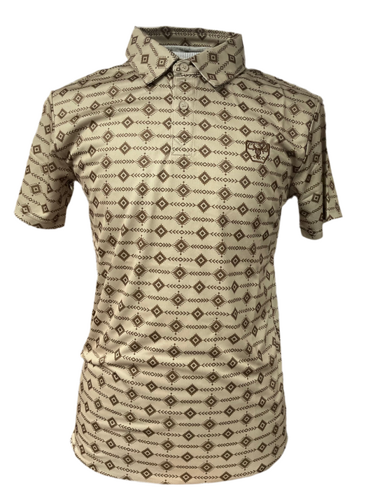 Platini Men’s polo PGP11009 Beige ( diseño de triángulo)