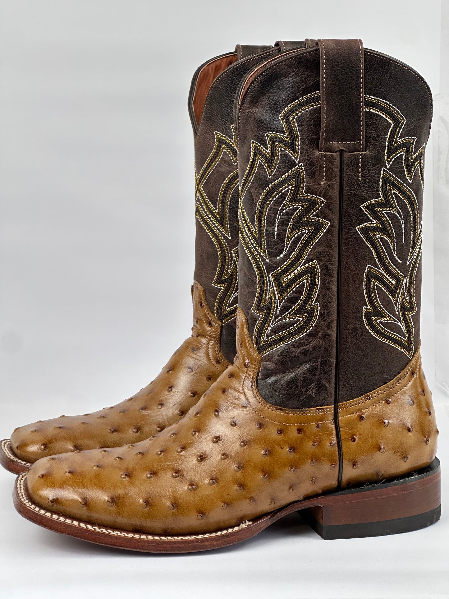 RDR African Ostrich Print Honey Men’s Western Boots