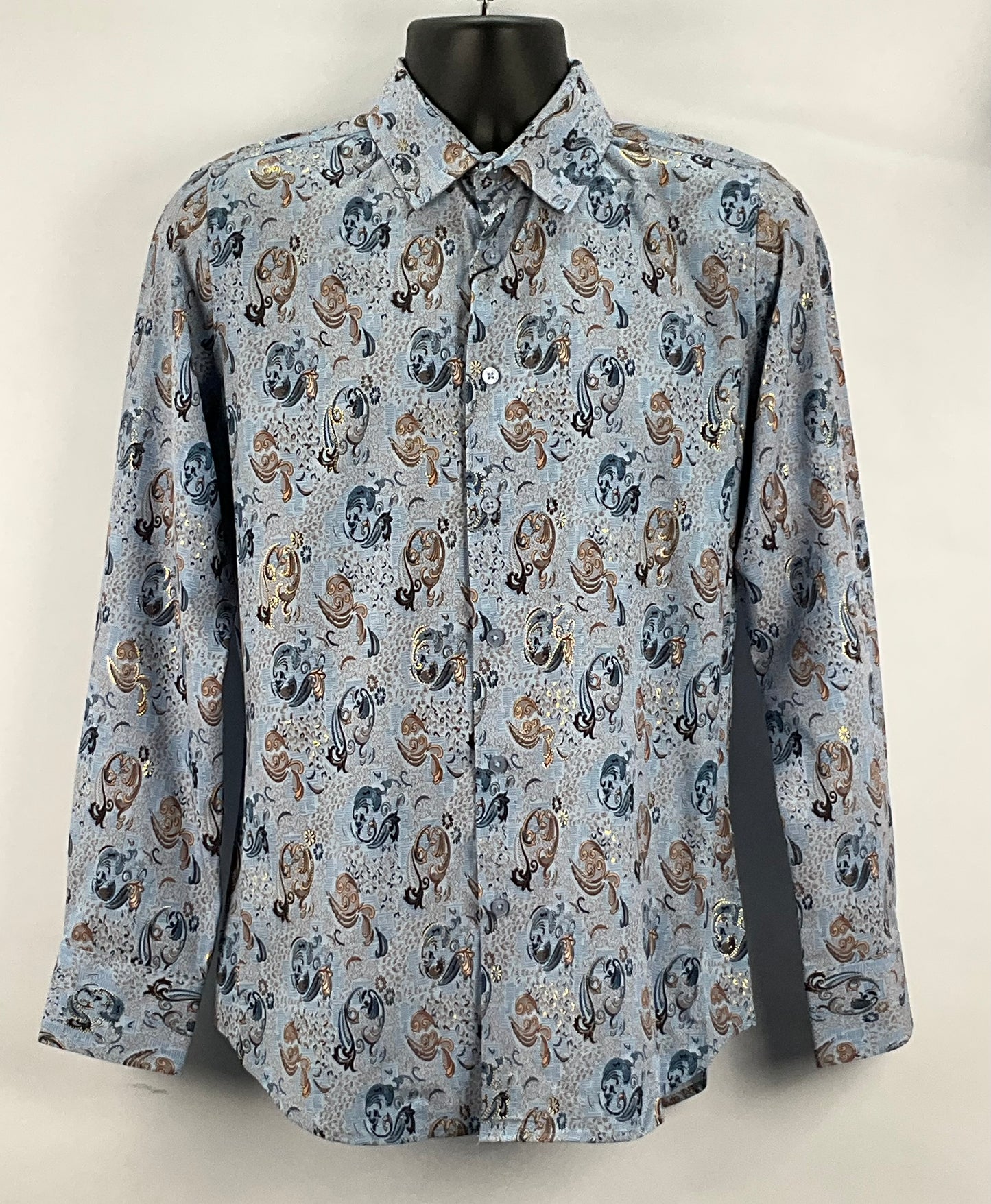 Montero MT4057 Blue Men’s Modern Fit Stretch Long Sleeve Western Shirt