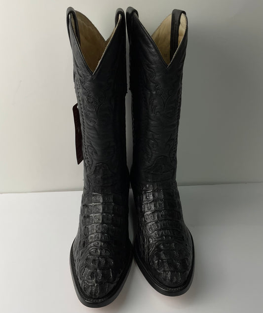 Alligator neck black ( lagarto negro) Arango Exotic Men Boot Semi-Oval