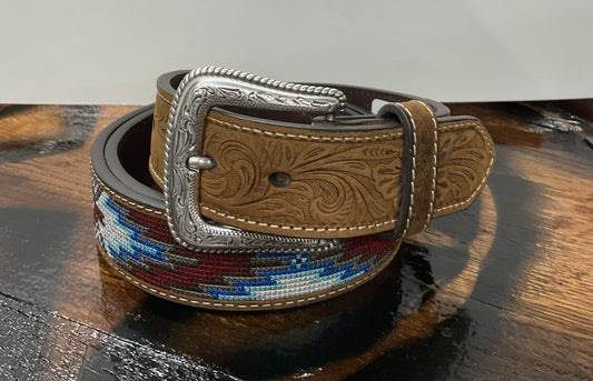Nocona Colorful Woven Inlay Belt