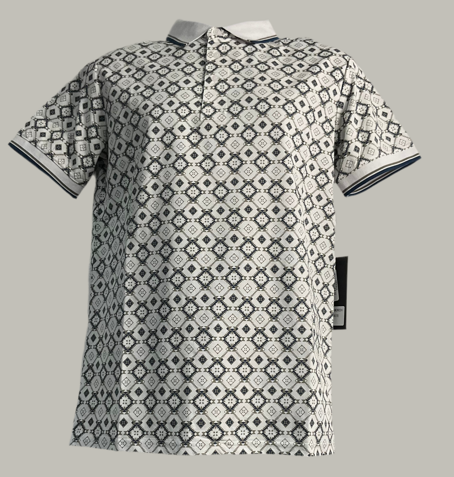 Men’s Polo Lamasini LAM28224 White/ navy and grey modern fit