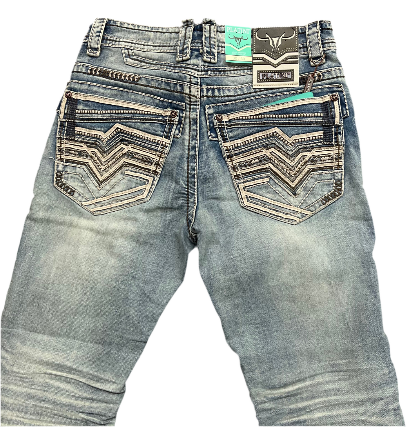 Platini Mens Jeans Double Stitched PHD10762