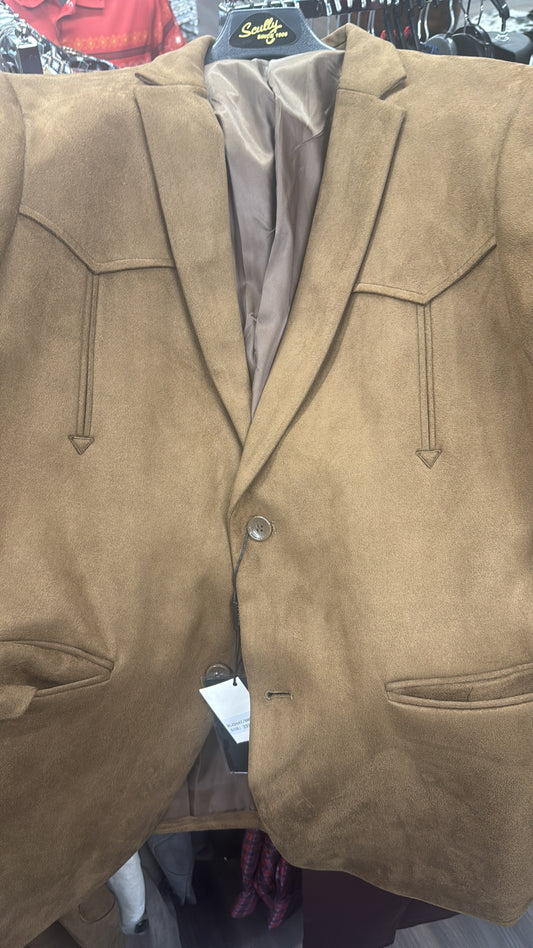 Platini Mens Coat/Saco (Saco Caballero) Brown/Cafe Gamuza/Faux-Suede